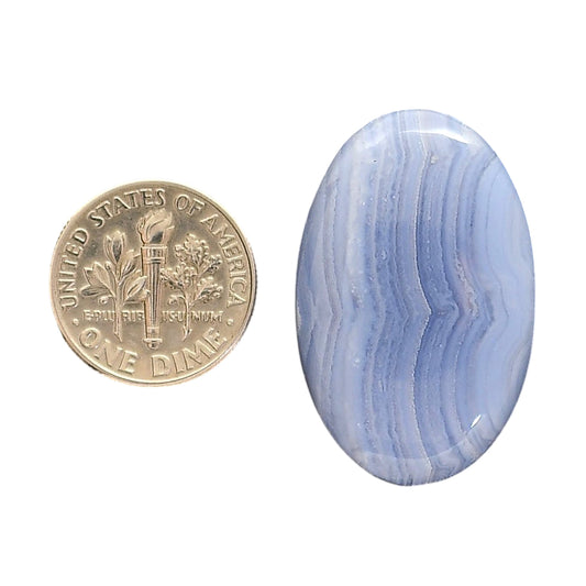 Blue Lace Agate 20.5x32.1x6 mm Oval Shape Polished Gemstone LS89-05463