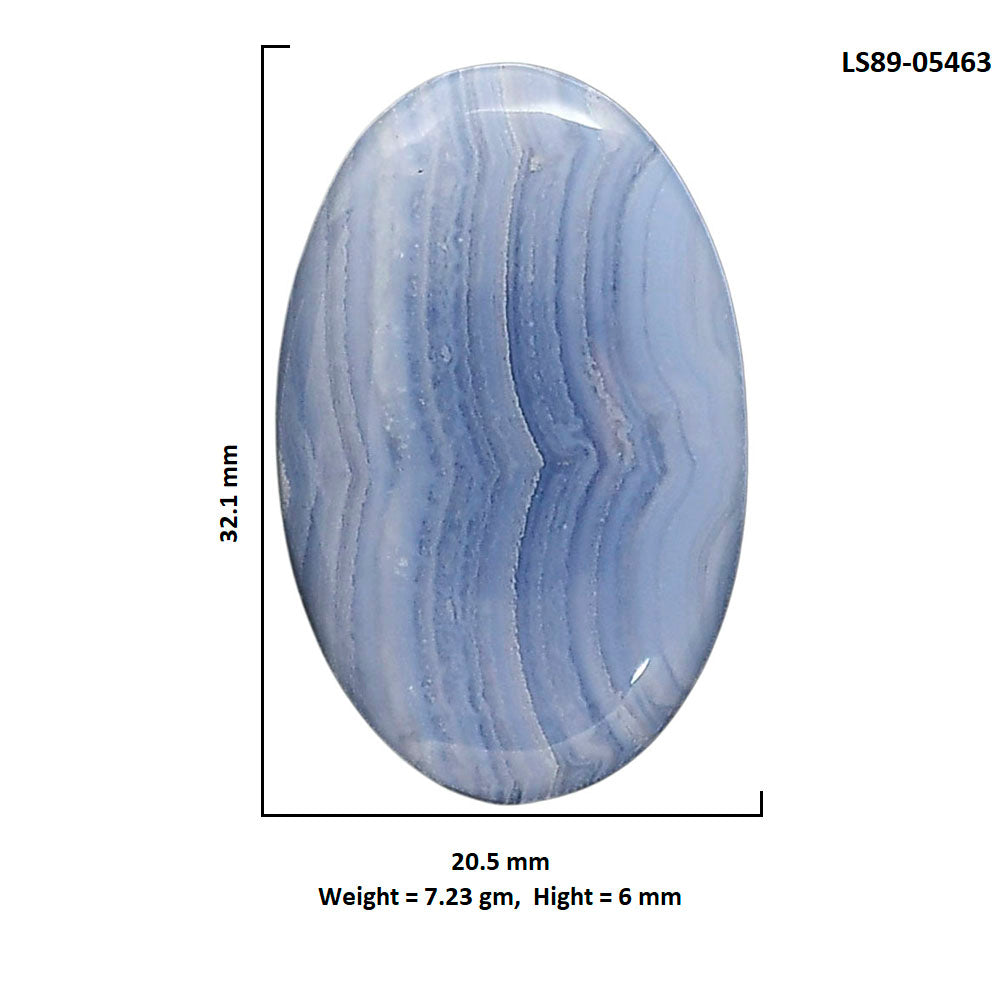 Blue Lace Agate 20.5x32.1x6 mm Oval Shape Polished Gemstone LS89-05463