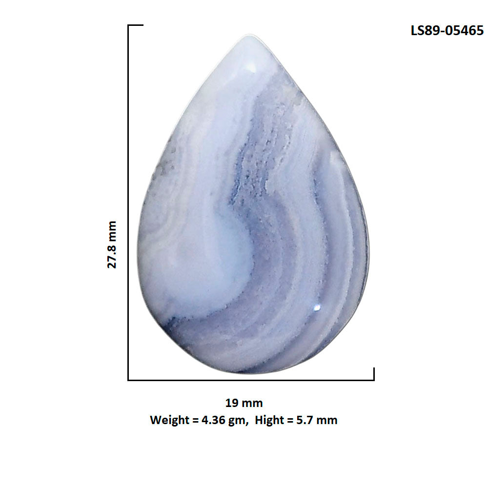 Blue Lace Agate 19x27.8x5.7 mm Pear Shape Polished Gemstone LS89-05465