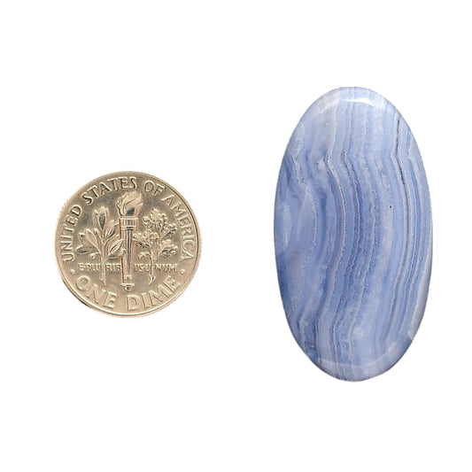 Blue Lace Agate 19.1x35.25x6 mm Oval Shape Polished Gemstone LS89-05472
