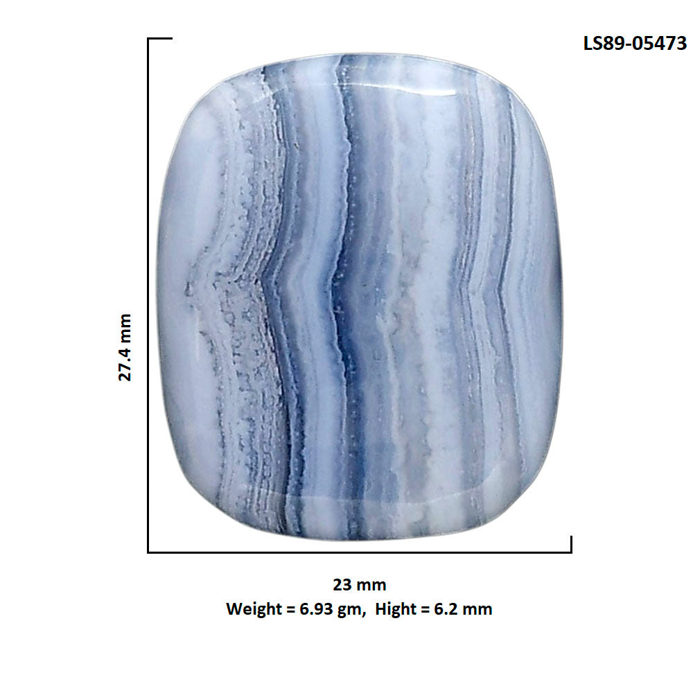 Blue Lace Agate 23x27.4x6.2 mm Cushion Shape Polished Gemstone LS89-05473