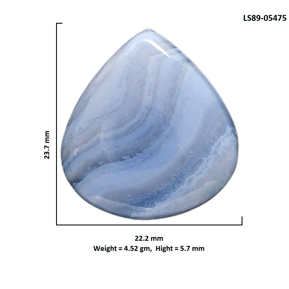 Blue Lace Agate 22.2x23.7x5.7 mm Heart Shape Polished Gemstone LS89-05475