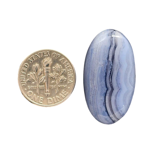 Blue Lace Agate 16x29x6 mm Oval Shape Polished Gemstone LS89-05476