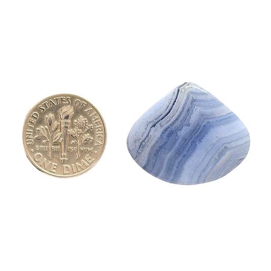 Blue Lace Agate 21.4x25.6x4 mm Heart Shape Polished Gemstone LS89-05479