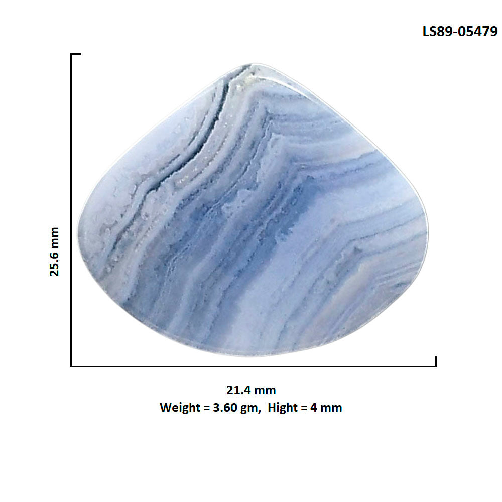 Blue Lace Agate 21.4x25.6x4 mm Heart Shape Polished Gemstone LS89-05479