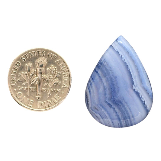 Blue Lace Agate 19x25.65x6 mm Pear Shape Polished Gemstone LS89-05481