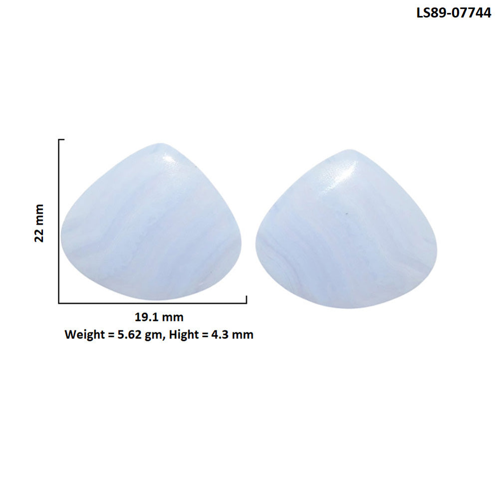 Blue Lace Agate Pair 19.1x22x4.3 mm Heart Shape Polished Gemstone LS89-07744