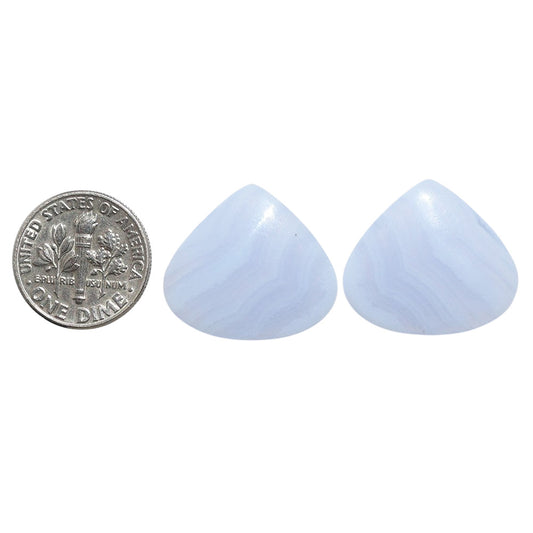 Blue Lace Agate Pair 19.6x22.15x4.5 mm Heart Shape Polished Gemstone LS89-07746
