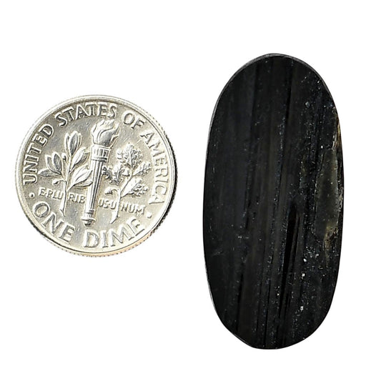 Black Tourmaline Rough 15.4x32.25x6.5 mm Oval Shape Polished Gemstone LS90-05592