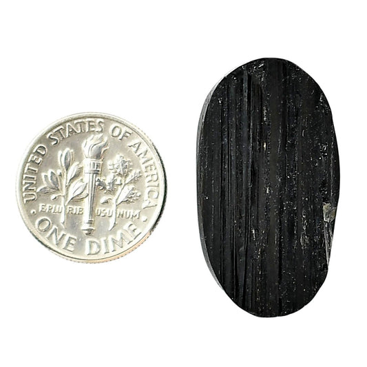 Black Tourmaline Rough 16.8x19.6x8 mm Oval Shape Polished Gemstone LS90-05593