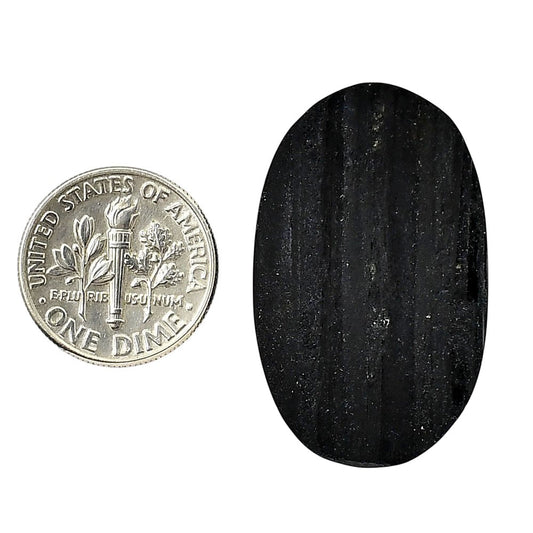 Black Tourmaline Rough 20.7x33.7x6.5 mm Oval Shape Polished Gemstone LS90-05604