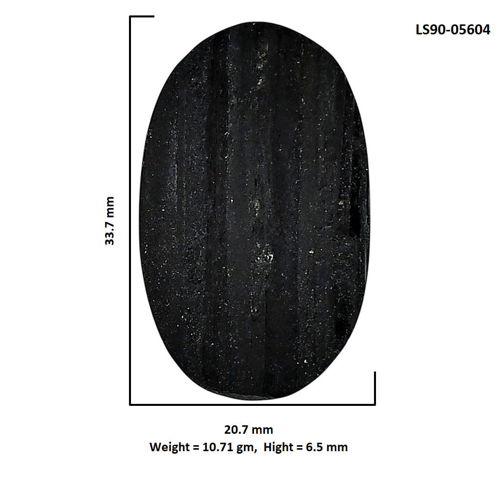 Black Tourmaline Rough 20.7x33.7x6.5 mm Oval Shape Polished Gemstone LS90-05604