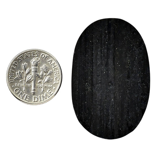 Black Tourmaline Rough 24.85x38x10 mm Oval Shape Polished Gemstone LS90-05605