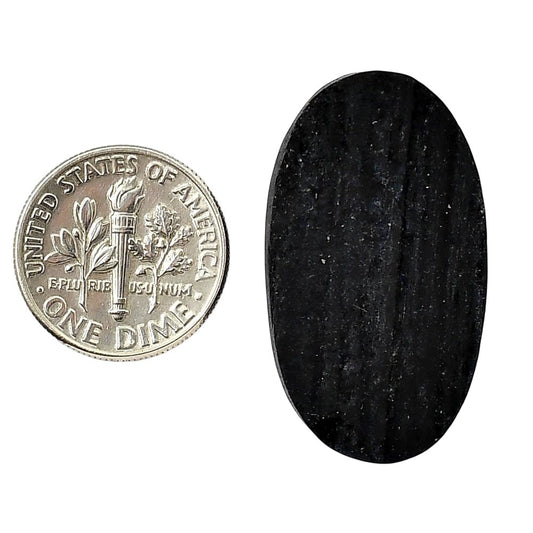 Black Tourmaline Rough 18x32x6.5 mm Oval Shape Polished Gemstone LS90-05607