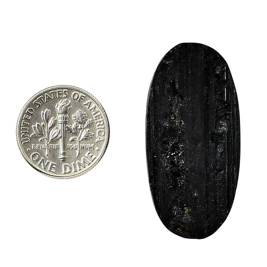 Black Tourmaline Rough 17.85x36.6x8 mm Oval Shape Polished Gemstone LS90-05610