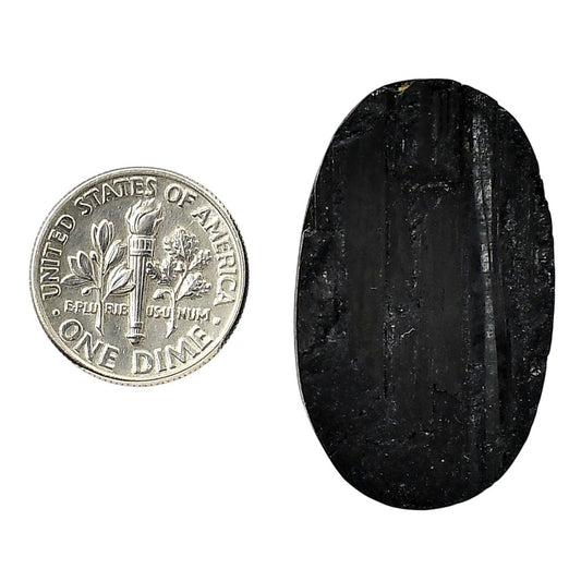 Black Tourmaline Rough 20.3x34.6x6.5 mm Oval Shape Polished Gemstone LS90-05611
