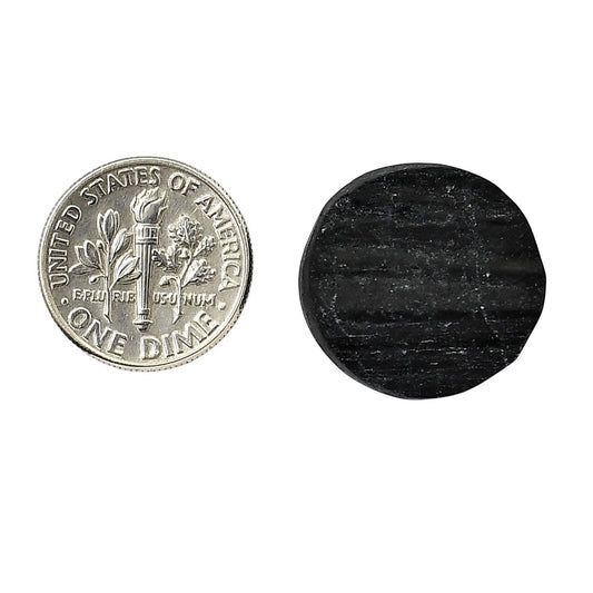 Black Tourmaline Rough 19.5x19.5x7 mm Round Shape Polished Gemstone LS90-05614