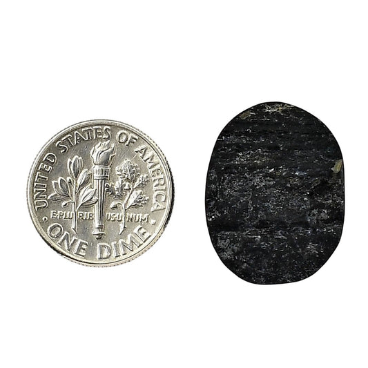 Black Tourmaline Rough 16.8x21.6x7 mm Oval Shape Polished Gemstone LS90-05615