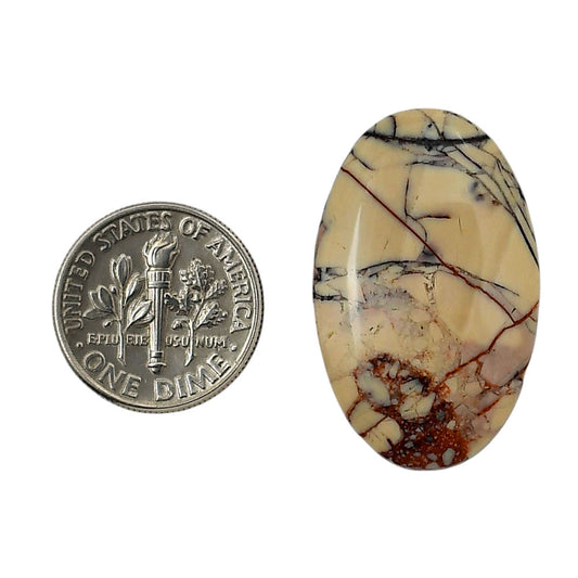 Porcelain Jasper 19x30.5x5 mm Oval Shape Polished Gemstone LS91-05714