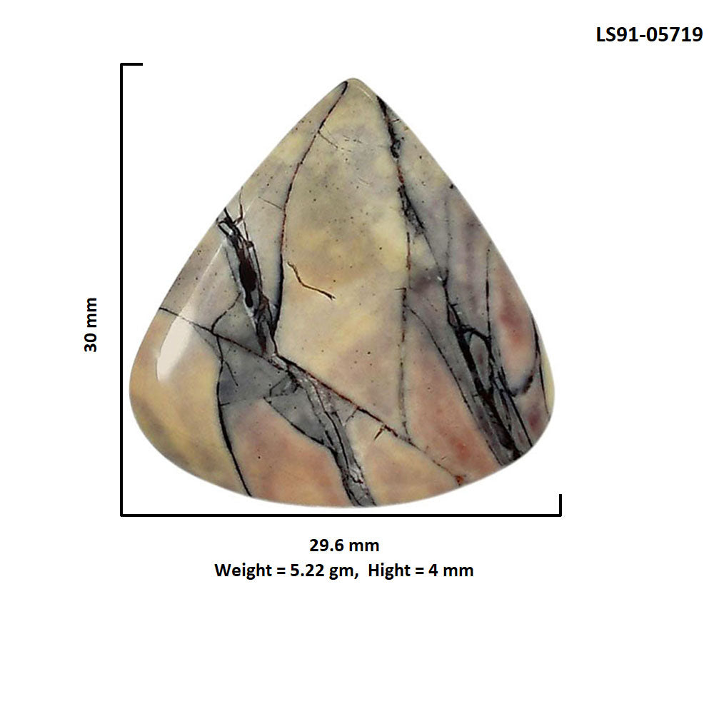 Porcelain Jasper 29.6x30x4 mm Heart Shape Polished Gemstone LS91-05719