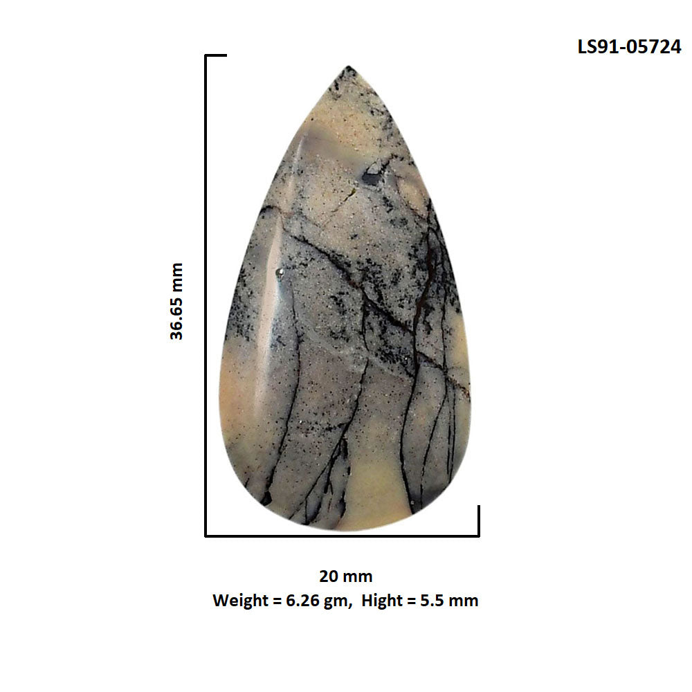 Porcelain Jasper 20x36.65x5.5 mm Pear Shape Polished Gemstone LS91-05724