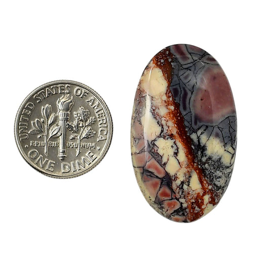 Porcelain Jasper 19.2x32.25x5.3 mm Oval Shape Polished Gemstone LS91-05733
