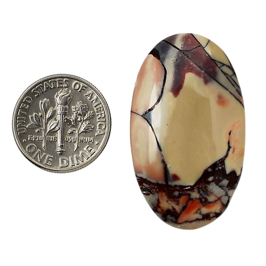 Porcelain Jasper 21x35.4x5.8 mm Oval Shape Polished Gemstone LS91-05737