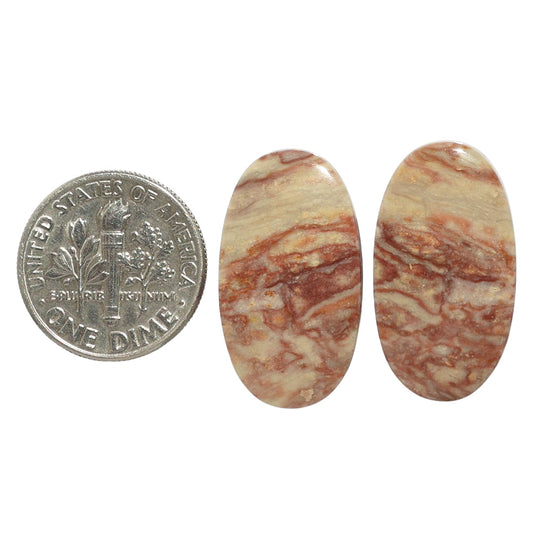 Porcelain Jasper Pair 13.4x24x4.25 mm Oval Shape Polished Gemstone LS91-07631