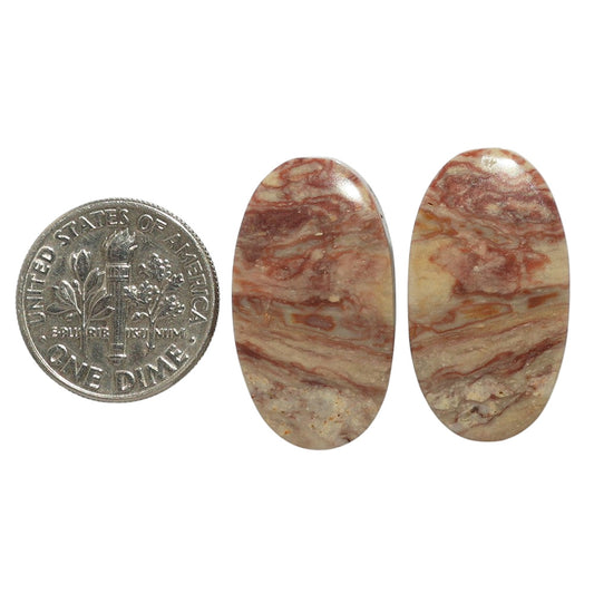 Porcelain Jasper Pair 14x25.35x4.5 mm Oval Shape Polished Gemstone LS91-07632