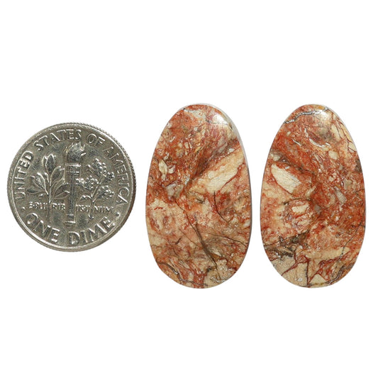 Porcelain Jasper Pair 14.5x25x4.5 mm Oval Shape Polished Gemstone LS91-07643