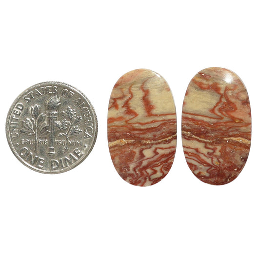 Porcelain Jasper Pair 13x22.6x3.5 mm Oval Shape Polished Gemstone LS91-07645