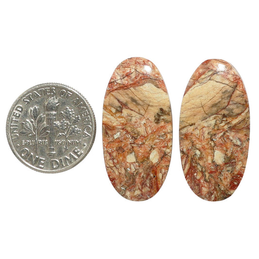 Porcelain Jasper Pair 14x28x3.5 mm Oval Shape Polished Gemstone LS91-07650