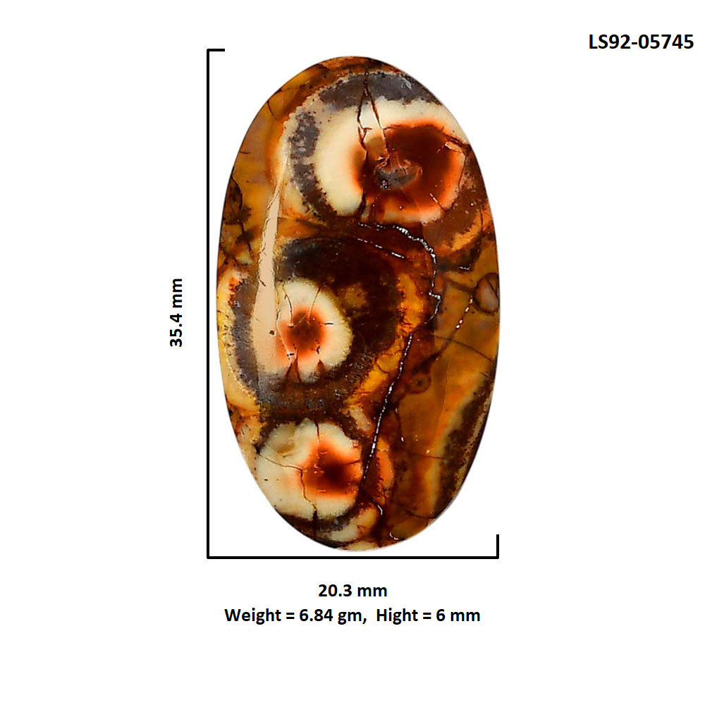 Mexican Bird Eye 20.3x35.4x6 mm Oval Shape Polished Gemstone LS92-05745