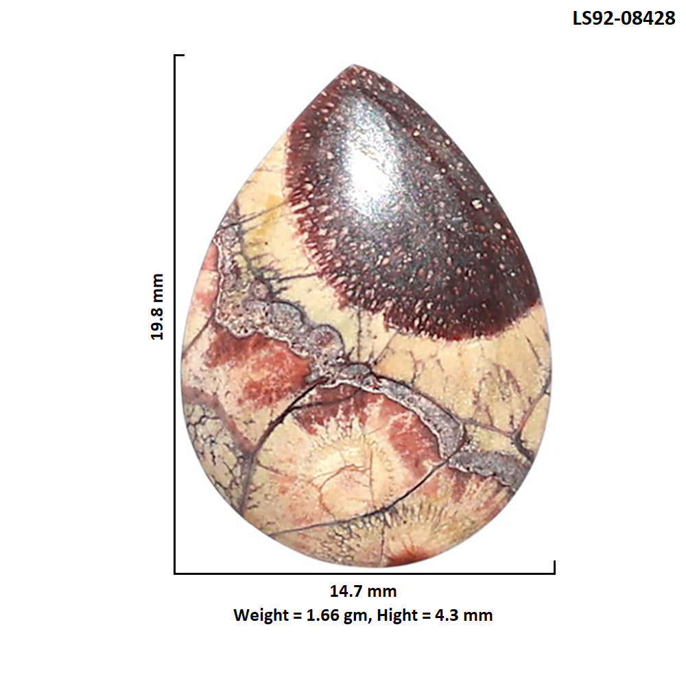 Mexican Bird Eye 14.7x19.8x4.3 mm Pear Shape Polished Gemstone LS92-08428