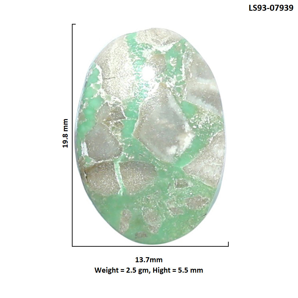 Utah Variscite 13.7x19.8x5.5 mm Oval Shape Polished Gemstone LS93-07939