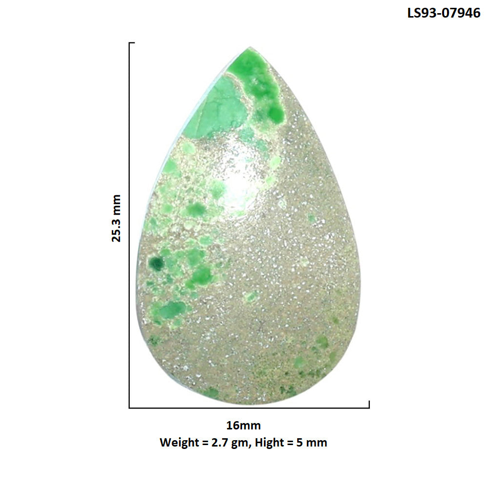 Utah Variscite 16x25.3x5 mm Pear Shape Polished Gemstone LS93-07946