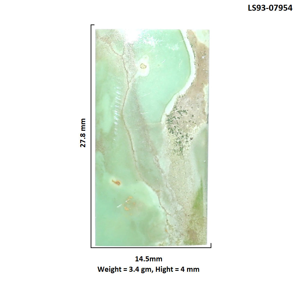 Utah Variscite 14.5x27.8x4 mm Baguette Shape Polished Gemstone LS93-07954