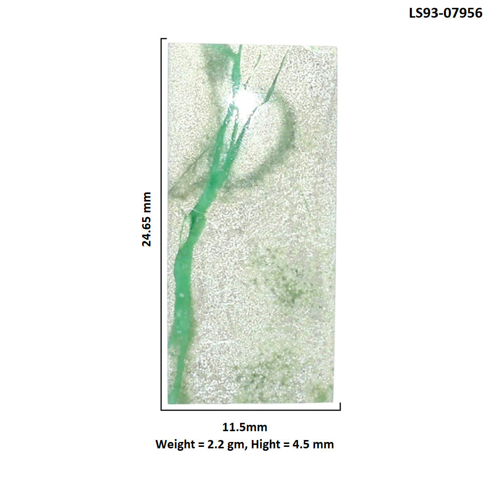 Utah Variscite 11.5x24.65x4.5 mm Baguette Shape Polished Gemstone LS93-07956