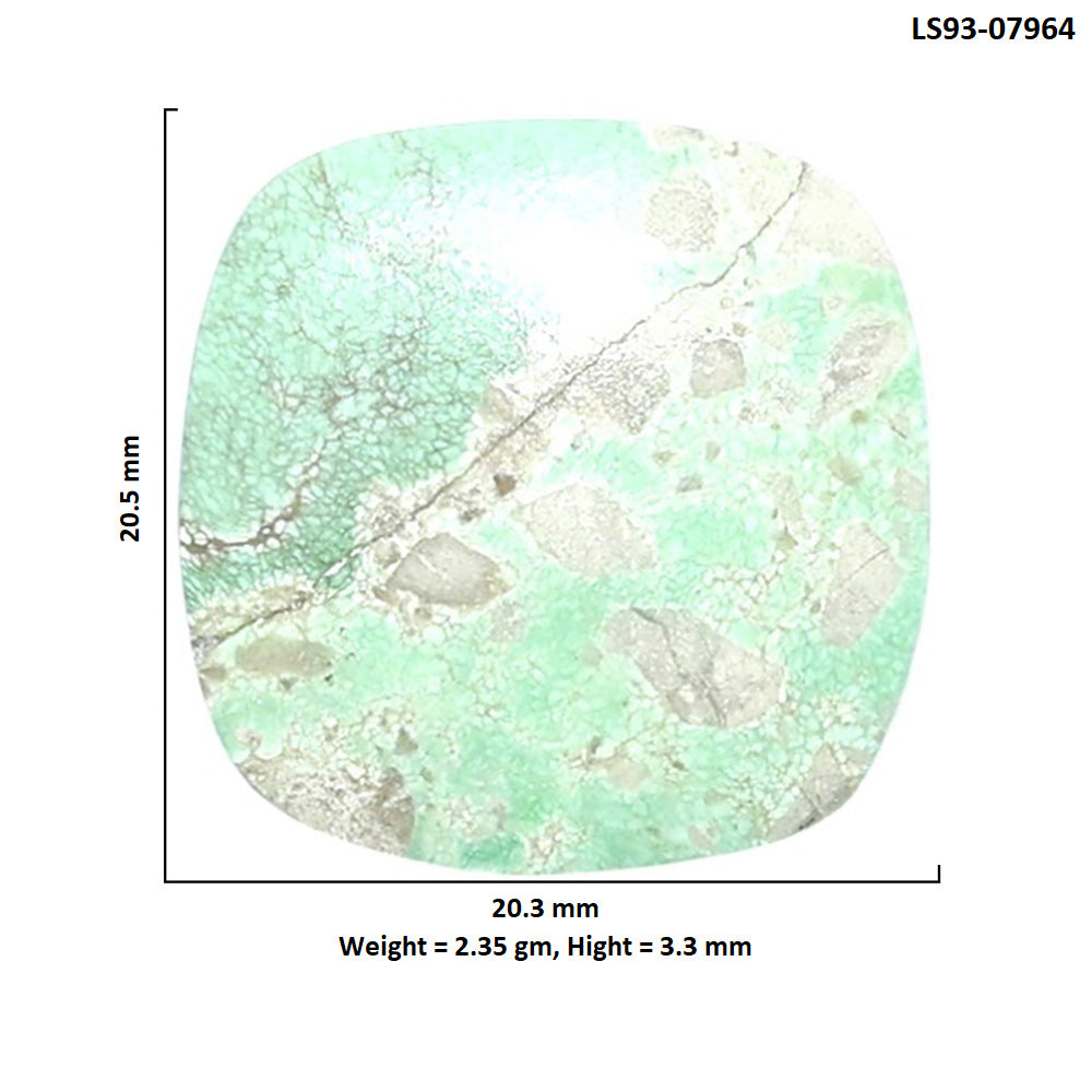 Utah Variscite 20.3x20.5x3.3 mm Cushion Shape Polished Gemstone LS93-07964