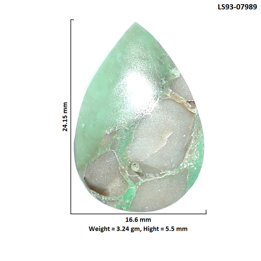 Utah Variscite 16.6x24.15x5.5 mm Pear Shape Polished Gemstone LS93-07989