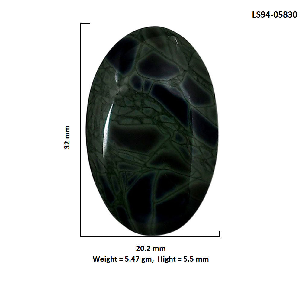 Spider Web Obsidian 20.2x32x5.5 mm Oval Shape Polished Gemstone LS94-05830