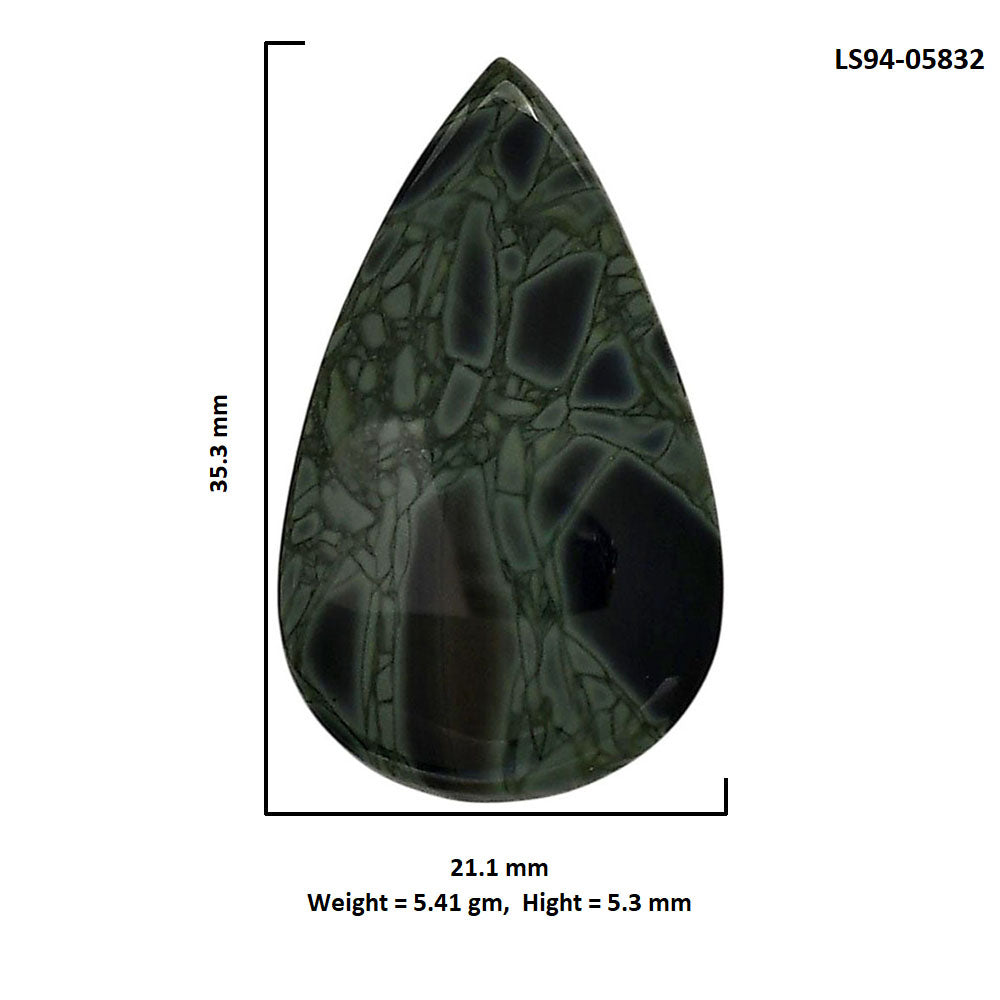 Spider Web Obsidian 21.1x35.3x5.3 mm Pear Shape Polished Gemstone LS94-05832