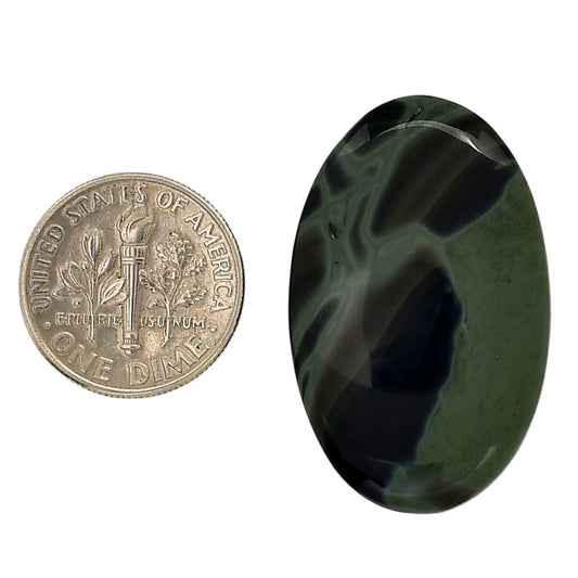 Spider Web Obsidian 20.7x33x5 mm Oval Shape Polished Gemstone LS94-05834