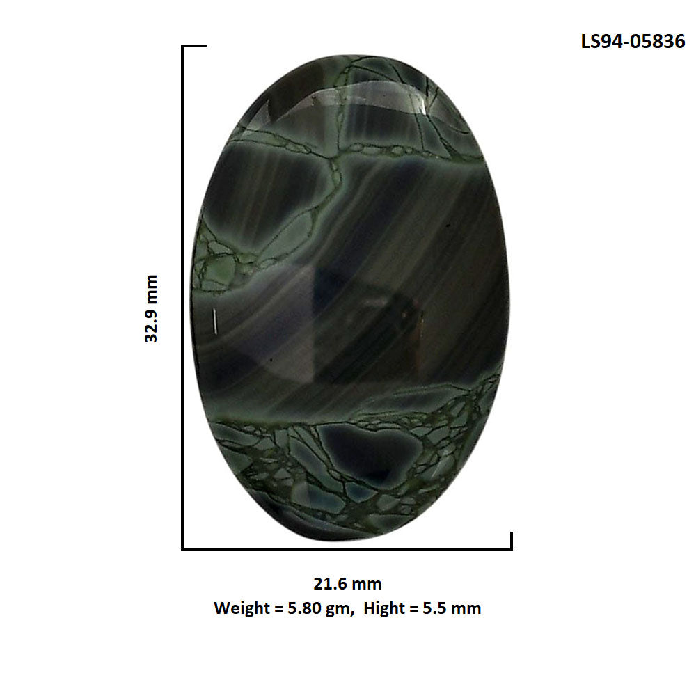 Spider Web Obsidian 21.6x32.9x5.5 mm Oval Shape Polished Gemstone LS94-05836