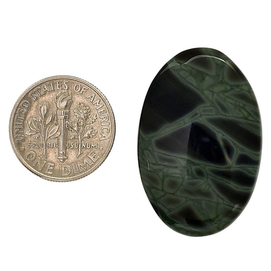 Spider Web Obsidian 20.9x31.55x5 mm Oval Shape Polished Gemstone LS94-05840
