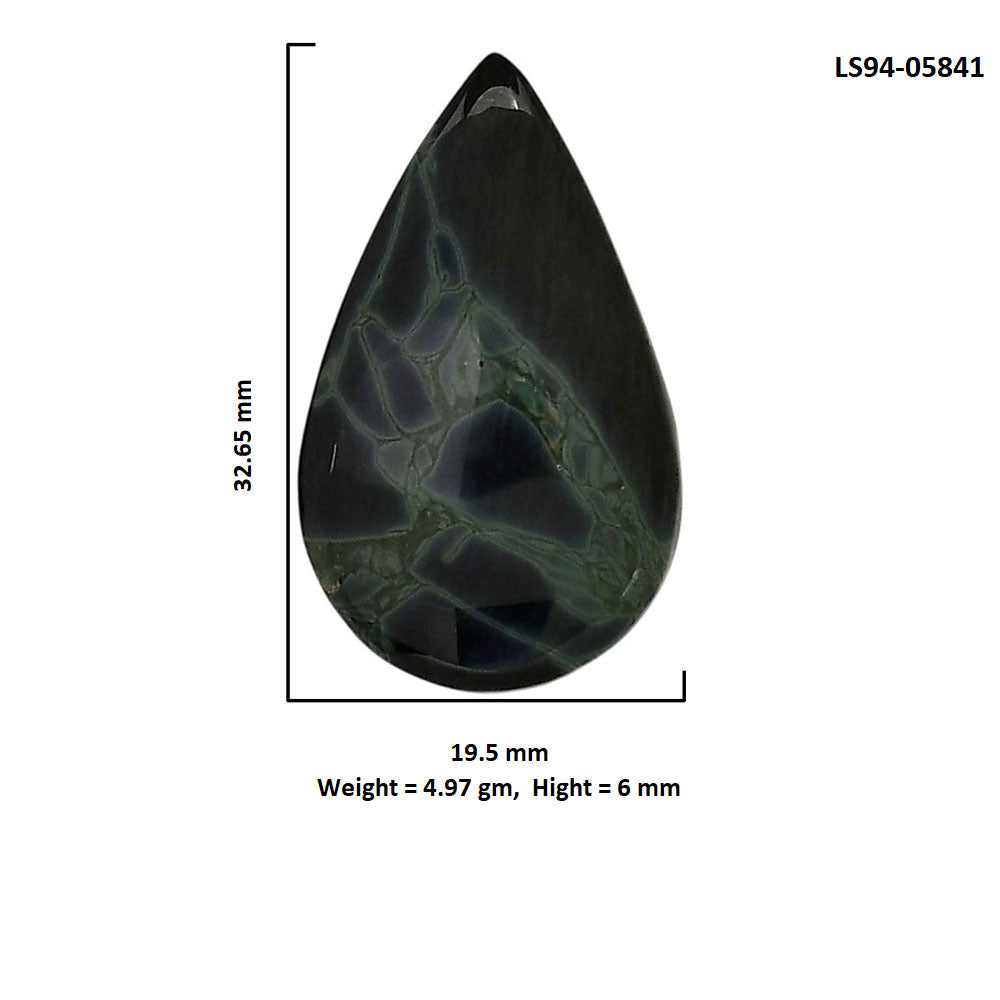 Spider Web Obsidian 19.5x32.65x6 mm Pear Shape Polished Gemstone LS94-05841