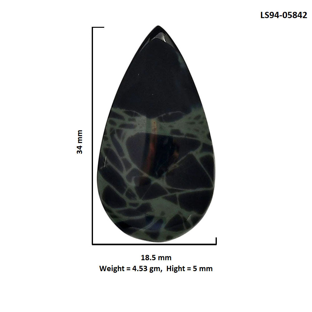 Spider Web Obsidian 18.5x34x5 mm Pear Shape Polished Gemstone LS94-05842