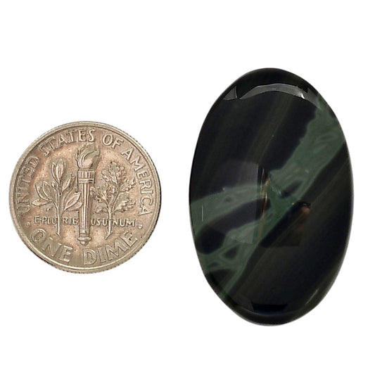 Spider Web Obsidian 19.3x30.1x5.5 mm Oval Shape Polished Gemstone LS94-05843