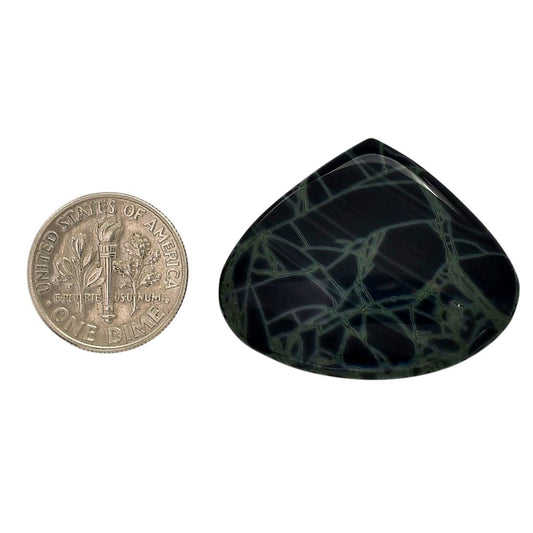 Spider Web Obsidian 26.8x33.2x5 mm Heart Shape Polished Gemstone LS94-05845