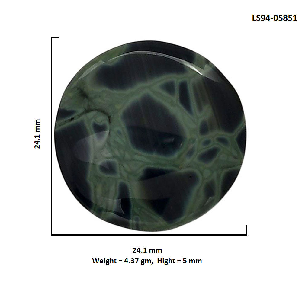 Spider Web Obsidian 24.1x24.1x5 mm Round Shape Polished Gemstone LS94-05851